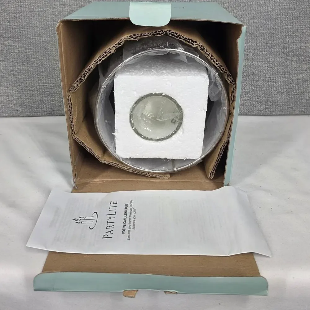 PARTYLITE ENCHANTED WOODLAND VOTIVE HURRICANE – RARE RETIRED – NIB – P90931